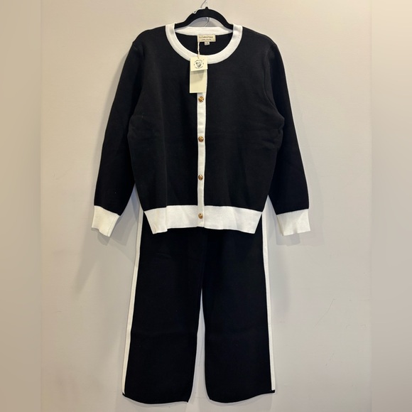 S. Christina Pants - New Loungewear Set S. Christina Cardigan and Wide Leg Pant Size L/XL